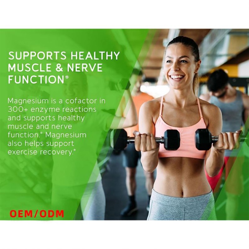High Absorption Vegan Triple Magnesium Complex 300mg Magnesium Glycinate Malate Citrate Capsules for Muscles Nerves Function