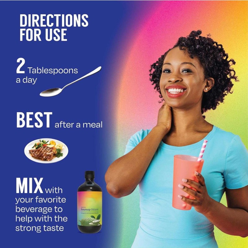 Hot Sale Soursop Bitters Liquid with Sousop Leaves for Immune Boost with Black Seed, Moringa,Herbal Blend