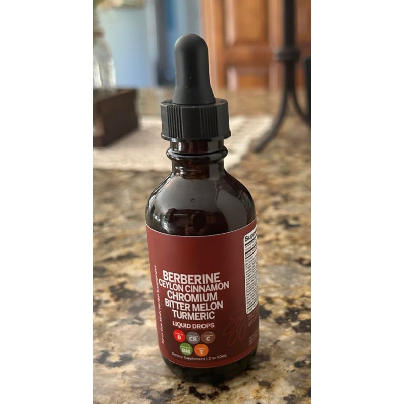 In Stock Ceylon Cinnamon Berberine Drops ALL in ONE Bitter Melon Extract Chromium Turmeric Liquid Drops