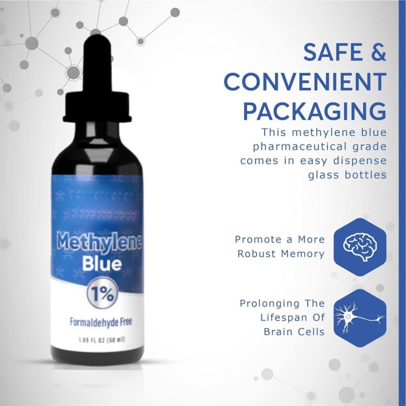 High Quality L-Methylene Blue Dosage Drops 50MG for Humans May Help boost the Energy Supplement