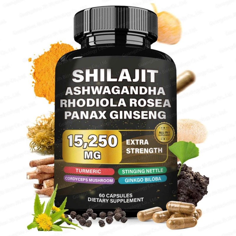 Custom Sea Moss 7000mg Capsules Black Seed Oil Ashwagandha Turmeric Ginger Shilajit 9000 Panax Ginseng MACA