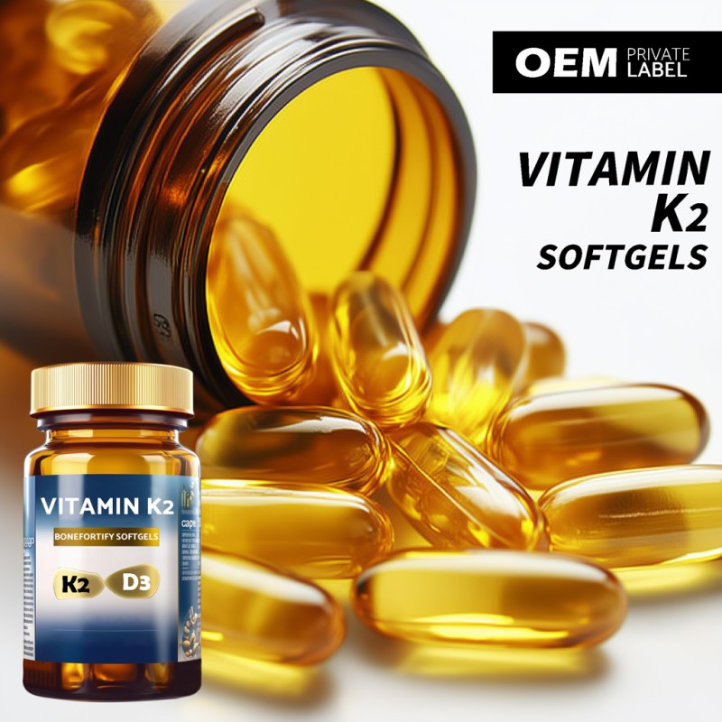 Vitamin K2 Softgels Factory - ODM Bone Strength Adult Capsules