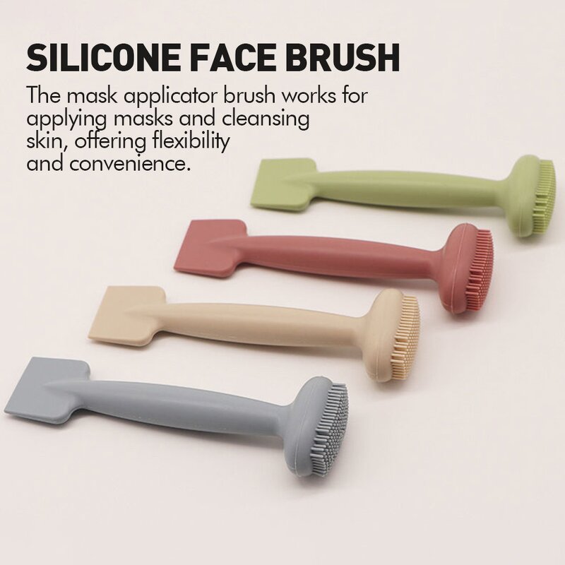 Facial Mask Brush Manufacturer - New 2 in 1 Double-Ended Cleansing Brush Head Silicone Applicator Spatula