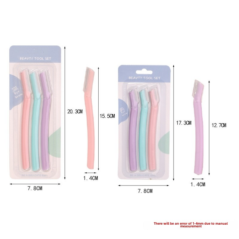 Dermaplaning Tool Set Manufacturer - OEM 3-Pack Eco-Friendly Women's Facial Hair Remover Razor for Eyebrow Shaping