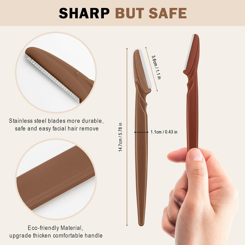 Facial Razors Manufacturer - Wholesale Straight Customized Packaging 12pcs Multipurpose Eyebrow Scraper with Mesh Head