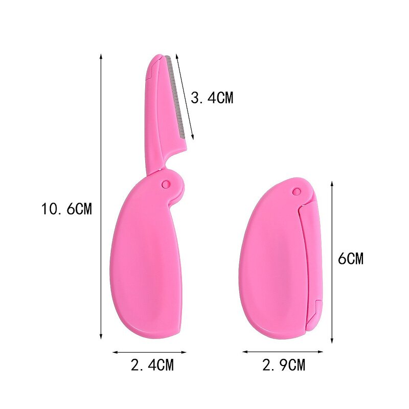 Facial Razor Manufacturer - Mini Folding Waterproof Stainless Steel Beauty Tool Eyebrow Shaver with Shaping Blade