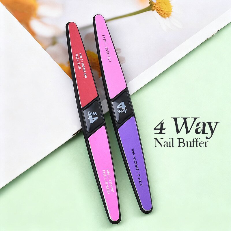Nail File Manufacturer - Professional Portable 4 Sides Double Side Buffer Colorful Sandpaper Shaping