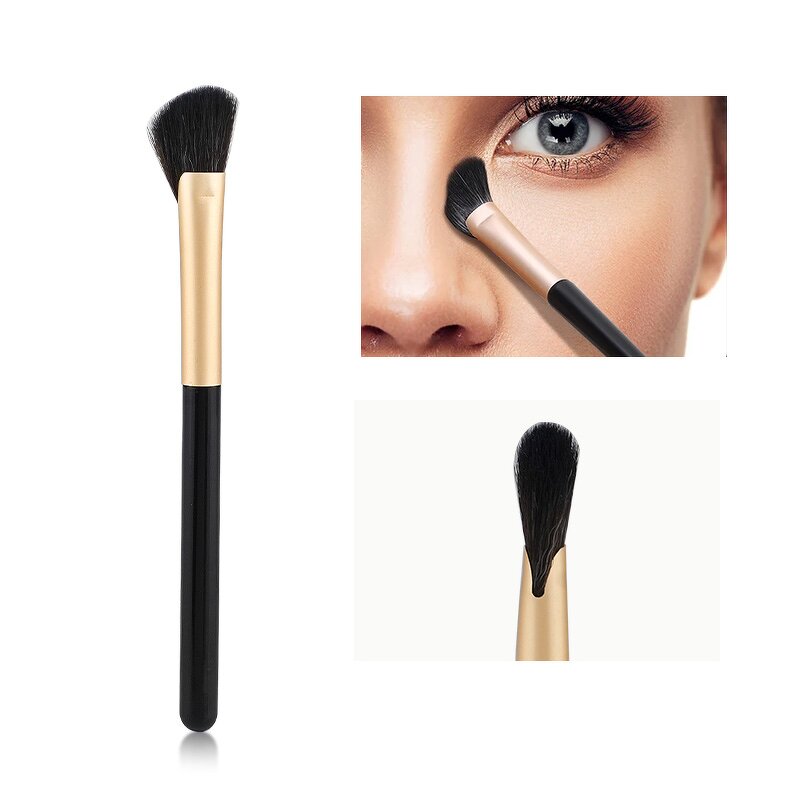 Makeup Brush Manufacturer - Synthetic Hair Slant Head for Foundation Eyebrow Application Sickle-Shaped Nose