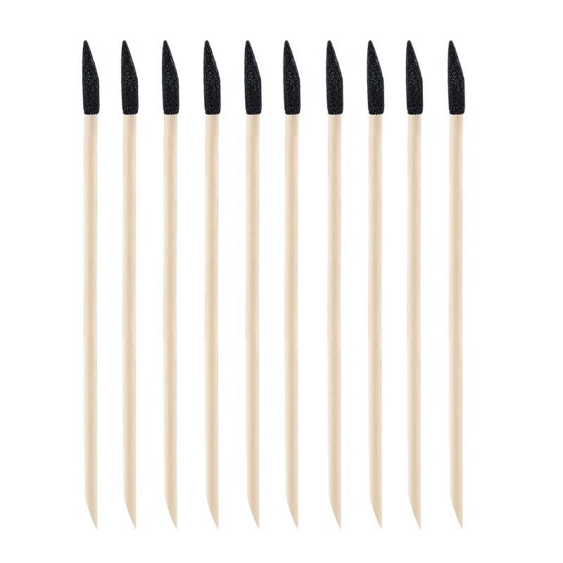 Nail Art Tool Manufacturer - Multi-Functional Double-Headed Solid Orange Wood Stick with Black Sand
