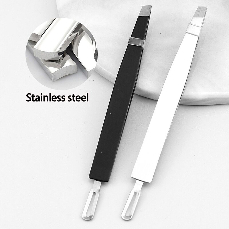 Eyebrow Tweezers Manufacturer - Stainless Steel Clip Oblique Slanted Tip for Plucking and Trimming Beauty Makeup