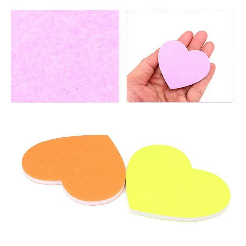 Nail Buffers Manufacturer - Wholesale Professional Custom Logo Mini Heart Shape Manicure Sponge Blue Purple Polish