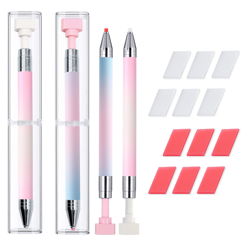Rhinestone Crayon Pen Manufacturer - Rotating Adhesive Plastic Handle Gradient Holder Picker Tool