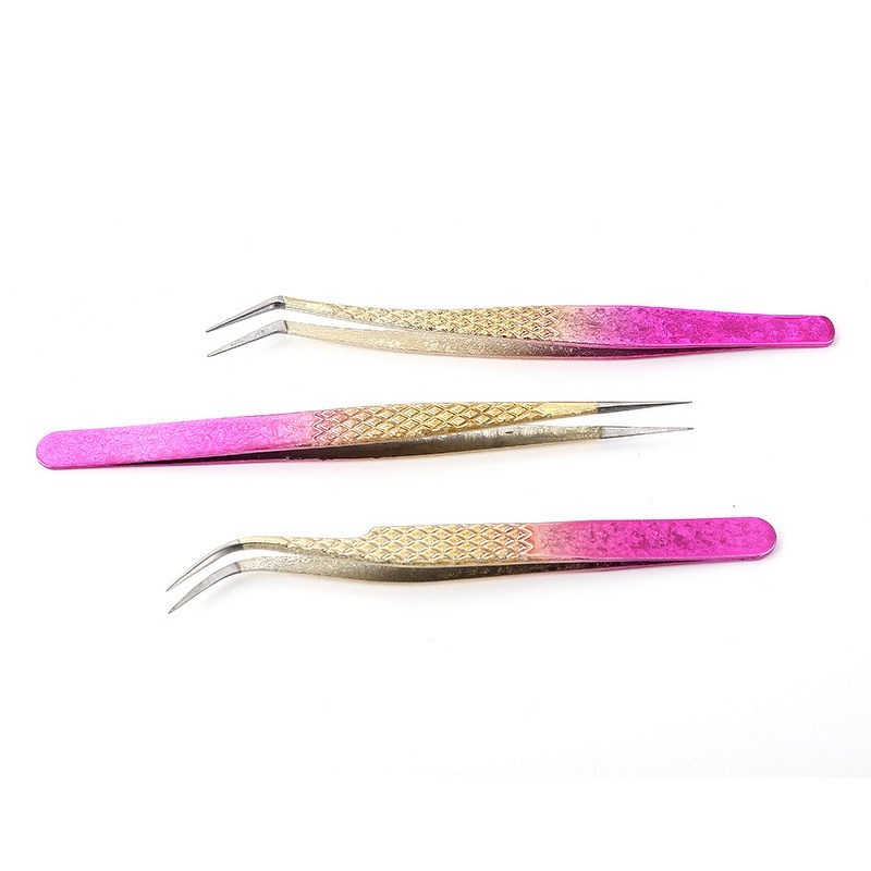 Eyelash Tweezers Manufacturer - New Arrival Stainless Steel Purple Blue Lash Extension Tools Plucking
