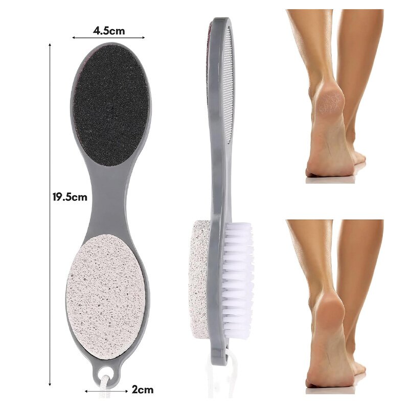 Foot Cleaner Kit Manufacturer - Custom Hot Selling 4 In1 Double Sided with Steel Files Sandpaper Pumice Stone