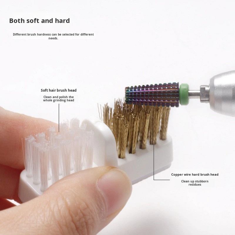 Nail Drill Brush Manufacturer - Cleaning Nail Polish Remover Dust Dual-use Stainless Steel Wire Electric Grinder