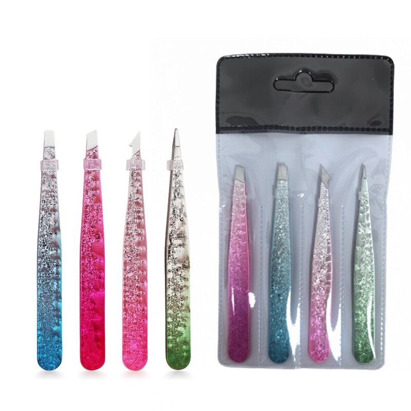 Eyebrow Tweezers Manufacturer - New Ice Flower Technology Bling Bling Green Blue Pink Beauty Makeup