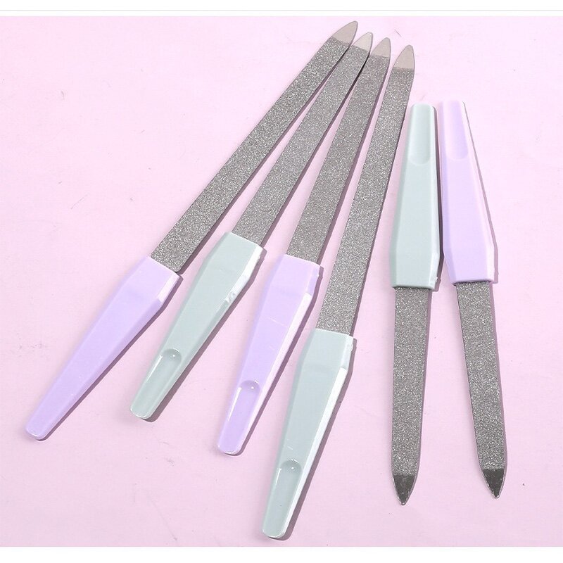 Manicure Tool Set Manufacturer - 3pcs Double Sided with Plastic Handle Dual File & Stainless Steel Sanding Strip