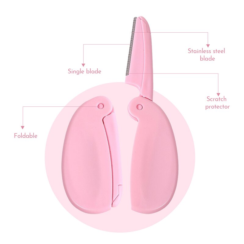 Facial Razor Manufacturer - Mini Folding Waterproof Stainless Steel Beauty Tool Eyebrow Shaver with Shaping Blade