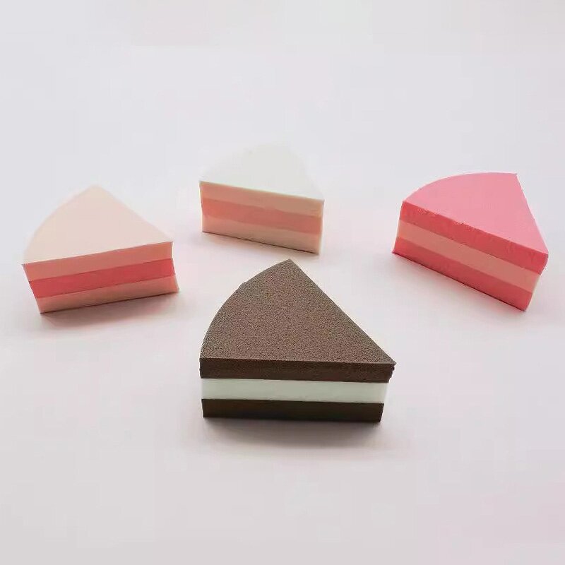 Makeup Sponge Manufacturer - Wholesales 6pcs Round Cake Wedges Triangle Powder Puff Pink Foam