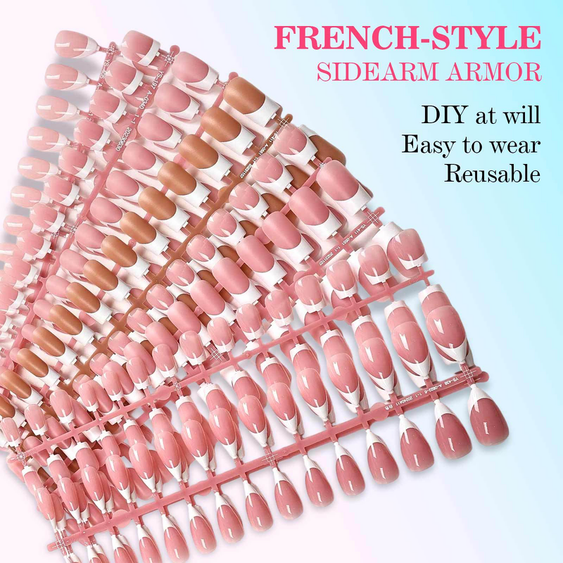 Press on Nails Manufacturer - 150pcs Oval Almond Acrylic French Style Medium Square Full Cover