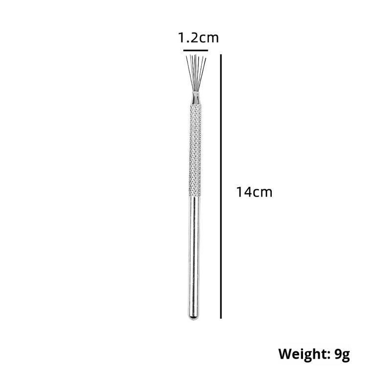 Nail Painting Tool Manufacturer - Stainless Steel Silver 7 Pin Liner Pen Dotting Brush Handle Gel Tool