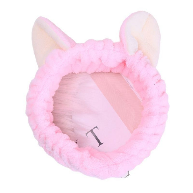 Hair Headband Manufacturer - Fashion Women Wash Face Elastic Fleece Bunny Ears Bow Knot Eco-friendly Bath Makeup SPA