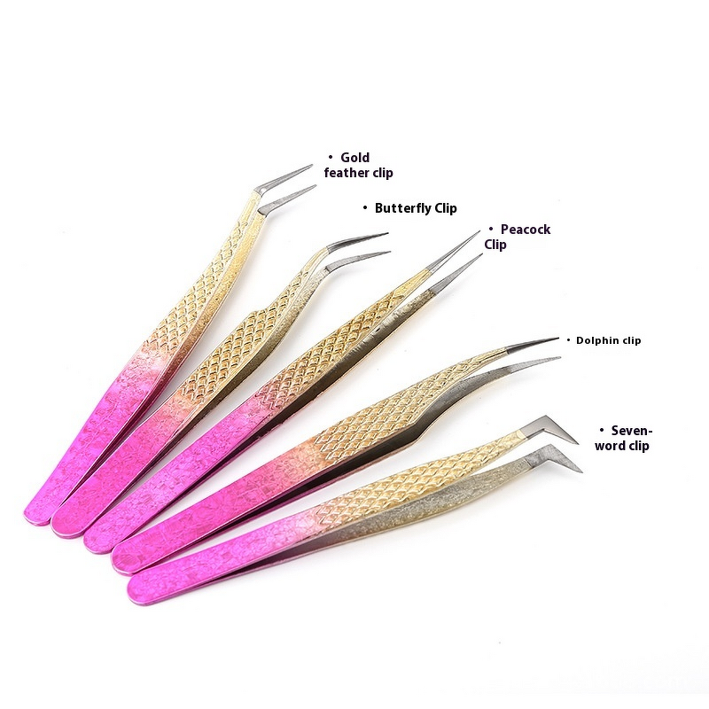 Eyelash Tweezers Manufacturer - New Arrival Stainless Steel Purple Blue Lash Extension Tools Plucking