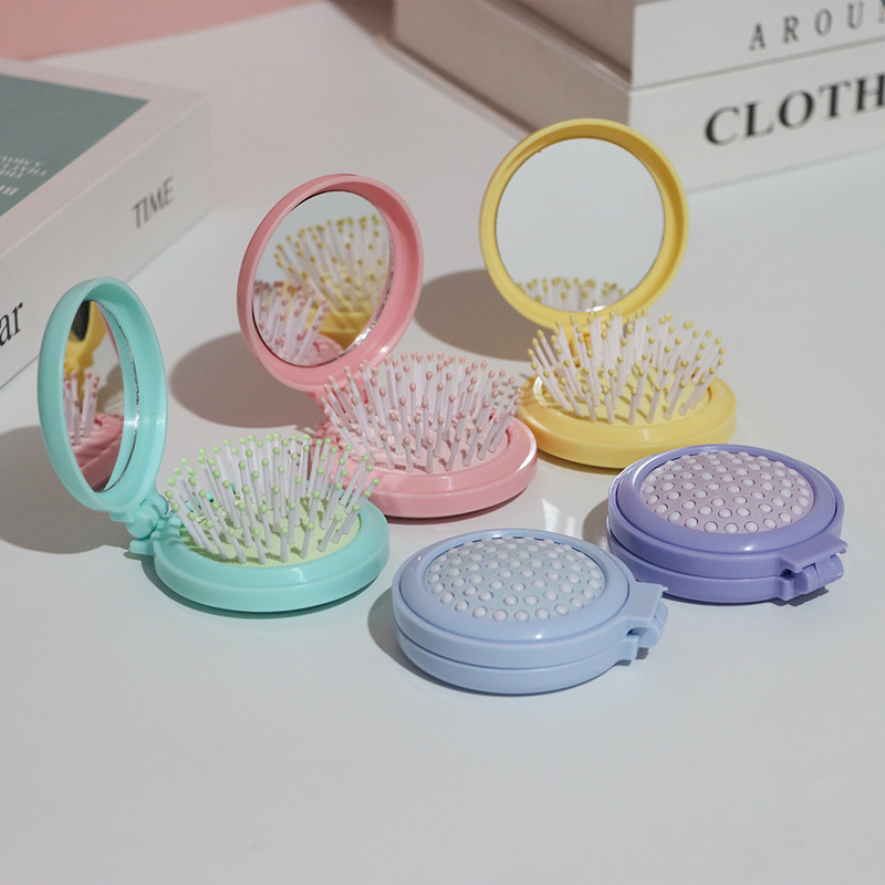 Comb with Mirror Manufacturer - Plastic Folding Airbag Small DIY Cute Girl Air Cushion Head Massage Integrated Portable