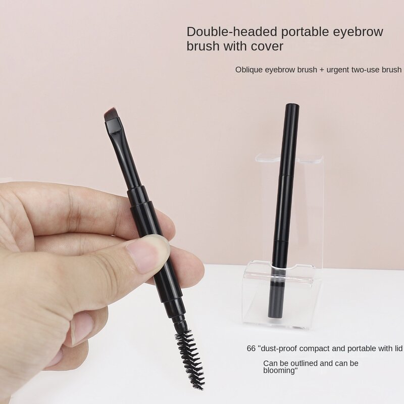 Eyebrow Brush Manufacturer - Portable Double Spiral with Oblique Angle Flat Blade for Applying Eyeliner and Powder