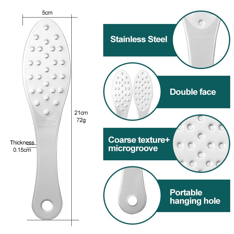 Foot Scrubber Manufacturer - Premium Durable Double Sided Stainless Steel Foot File for Salon or Home Use