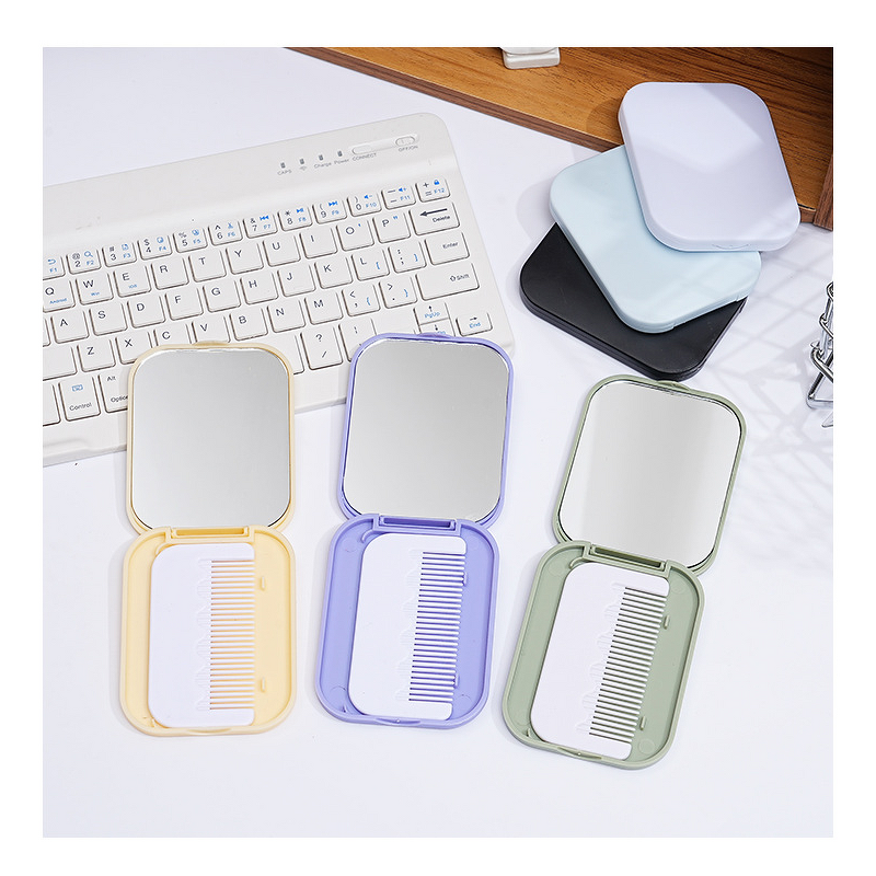 Comb Mirror Set Manufacturer - Candy Color Anti Static 2 in 1 Handheld Portable Folding Compact Pocket for Travel