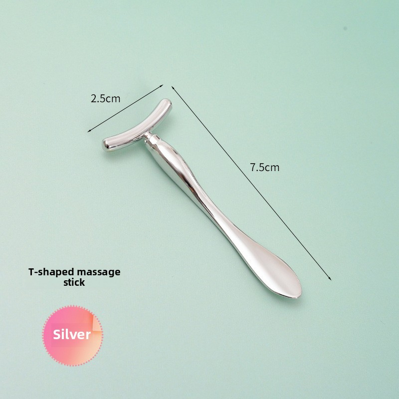 Facial Tool Manufacturer - Factory Direct Dual-Use T-Shaped Zinc Alloy Massager Double-Headed Scoop for Eye Cream