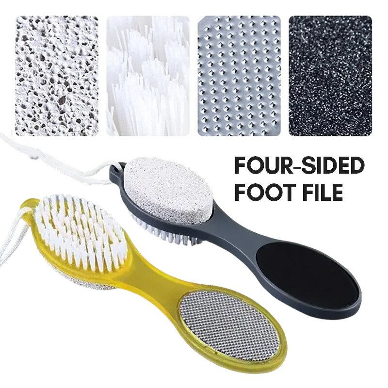 Foot Cleaner Kit Manufacturer - Custom Hot Selling 4 In1 Double Sided with Steel Files Sandpaper Pumice Stone