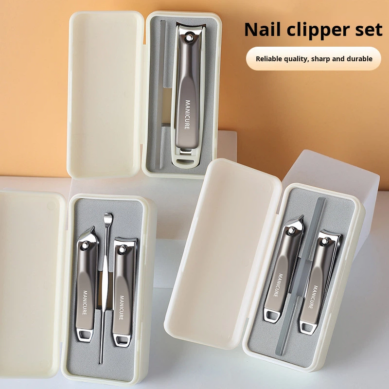 Nail Clipper Set Manufacturer - Stainless Steel Scissors Sharp Blade File Ear Pick Household Factory Wholesale