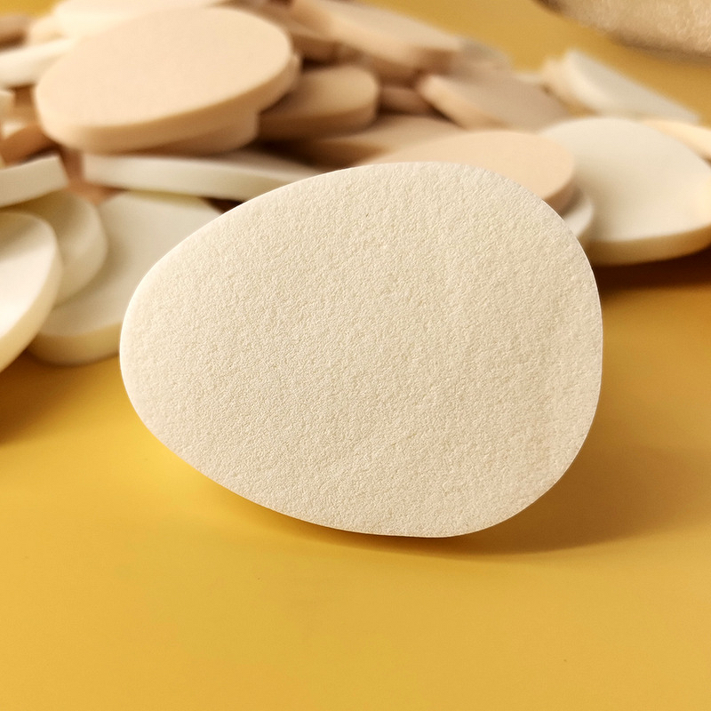 Cosmetic Puff Manufacturer - Factory Wholesale Disposable White Latex Flat Round Foundation Blending Facial BB Cream