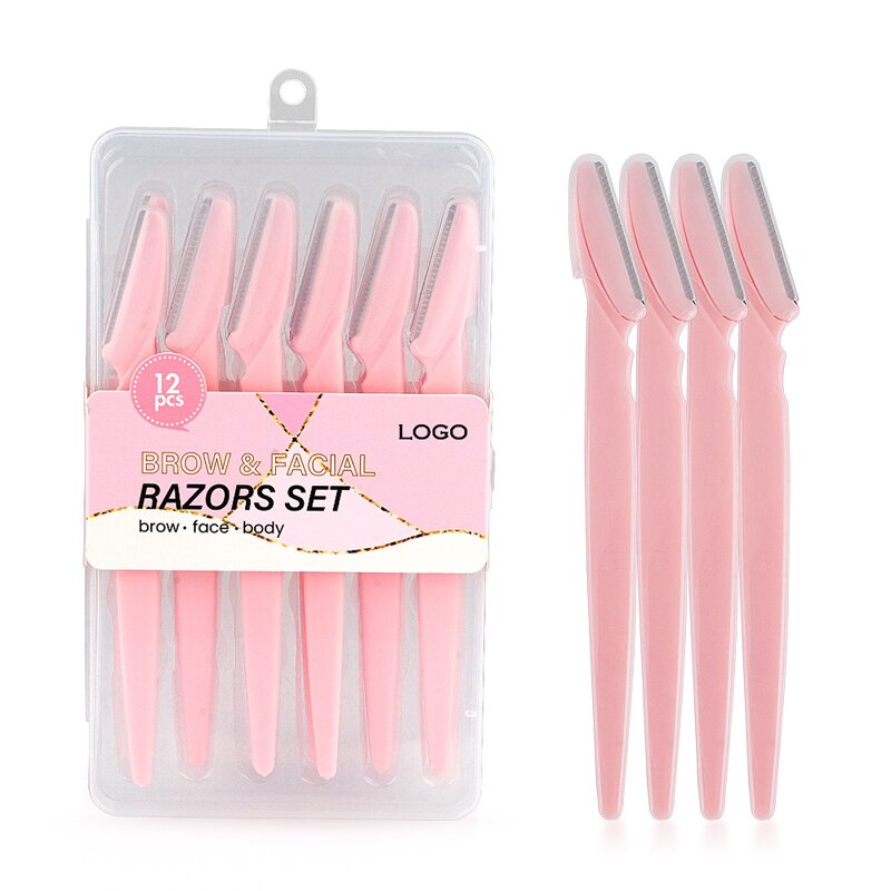 Facial Razor Manufacturer - 12pcs Custom Package Women Men Face Hair Removers Dermaplaning Blades Colorful with Cover