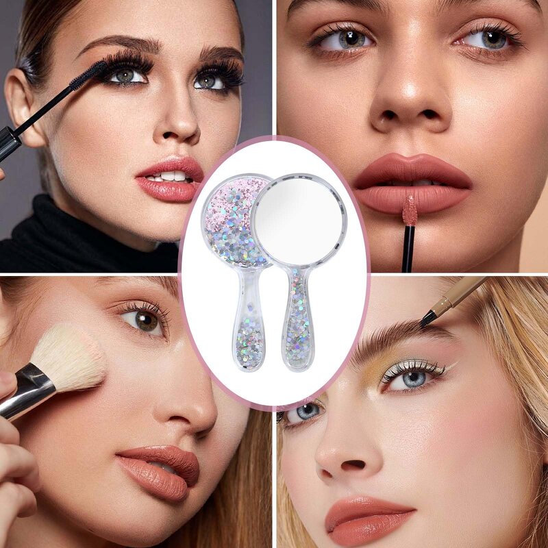 Cosmetic Mirror Manufacturer - Wholesale Square Diamond Rhinestone Bling Star Shaped Handheld Magnifying Double Sided