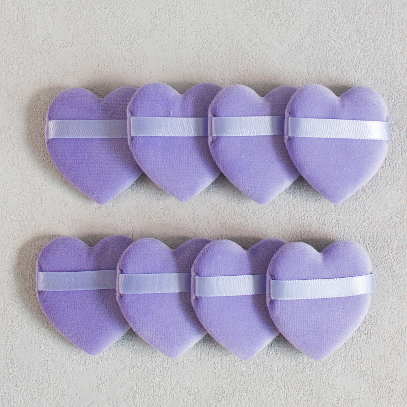 Makeup Puff Set Manufacturer - 8pcs Super Soft Wedge Flocking Cotton Triangle Case for BB Cream Loose Air