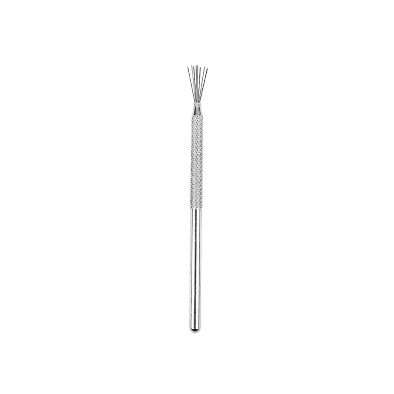 Nail Painting Tool Manufacturer - Stainless Steel Silver 7 Pin Liner Pen Dotting Brush Handle Gel Tool