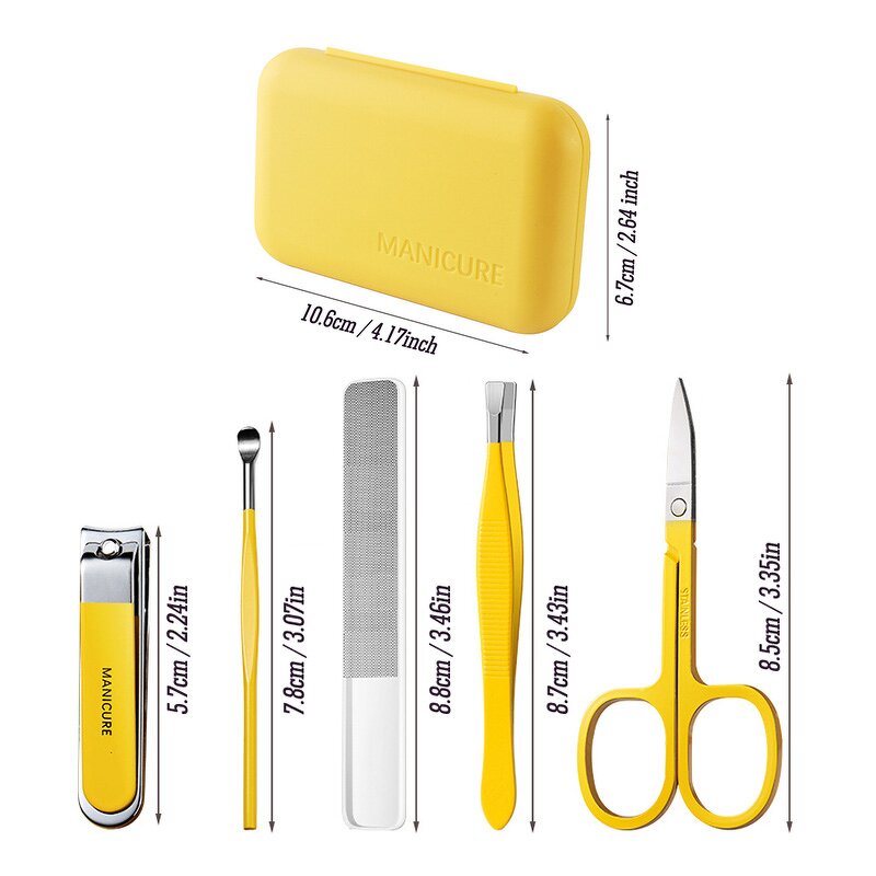 Manicure Cutter Kit Manufacturer - New Ebt 5 in 1 Professional Stainless Steel Right-handed Beauty Care Set