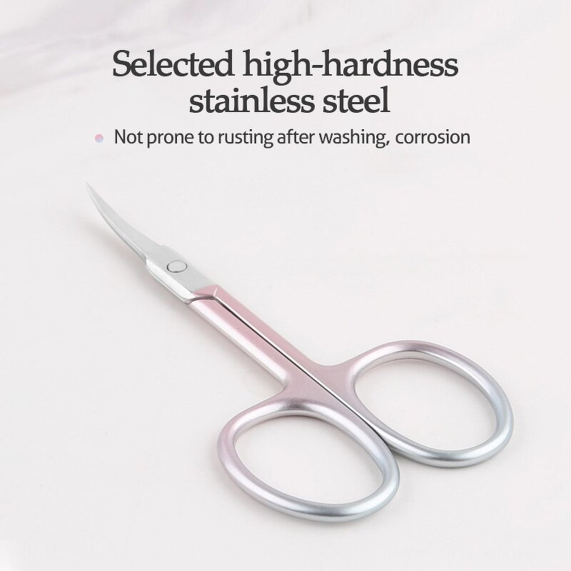 Eyelash Scissors Manufacturer - Mini Makeup Private Label Black Stainless Steel PVC Bag for Sharping Slanted Tip