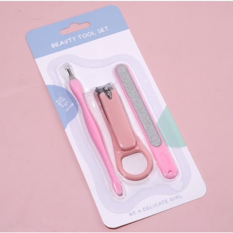 Manicure Set Manufacturer - Plastic Nail Art Stainless Steel Sharp Tools Travel 3pcs Pedicure