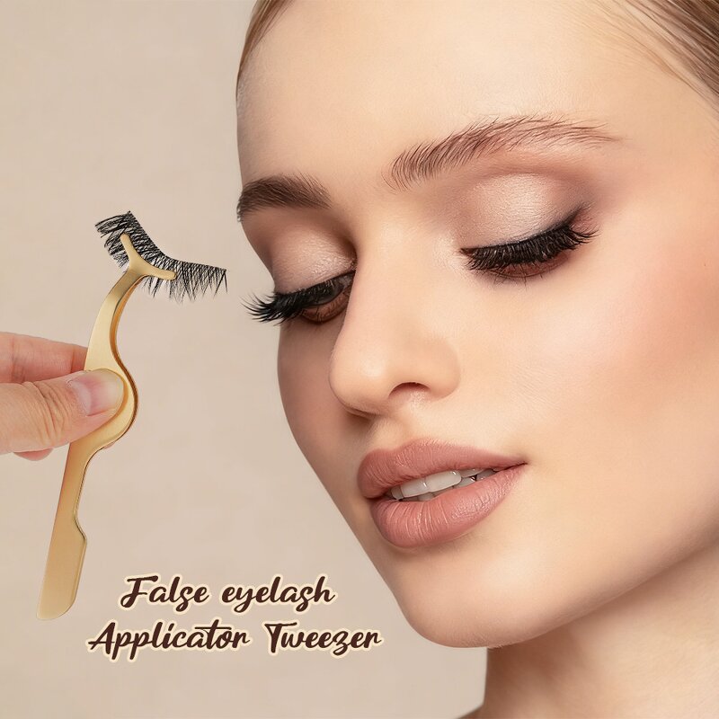 Lash Curler Kit Manufacturer - 3pcs Private Label Stainless Steel Gift Box Rose Gold Applicator Tweezer Set