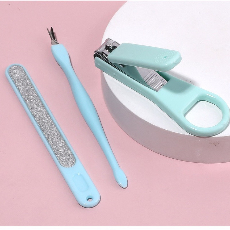 Manicure Set Manufacturer - Plastic Nail Art Stainless Steel Sharp Tools Travel 3pcs Pedicure