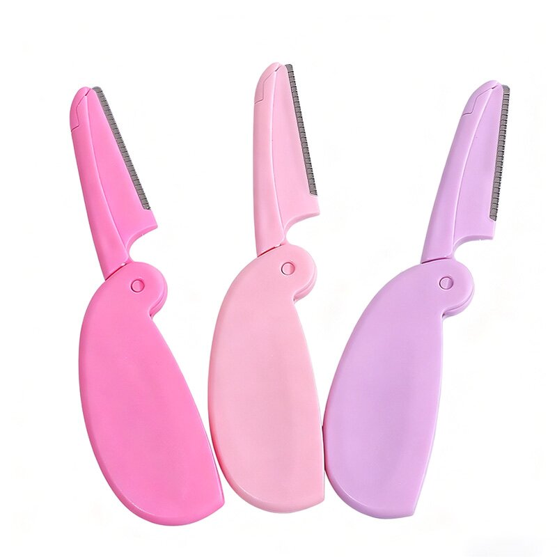 Facial Razor Manufacturer - Mini Folding Waterproof Stainless Steel Beauty Tool Eyebrow Shaver with Shaping Blade