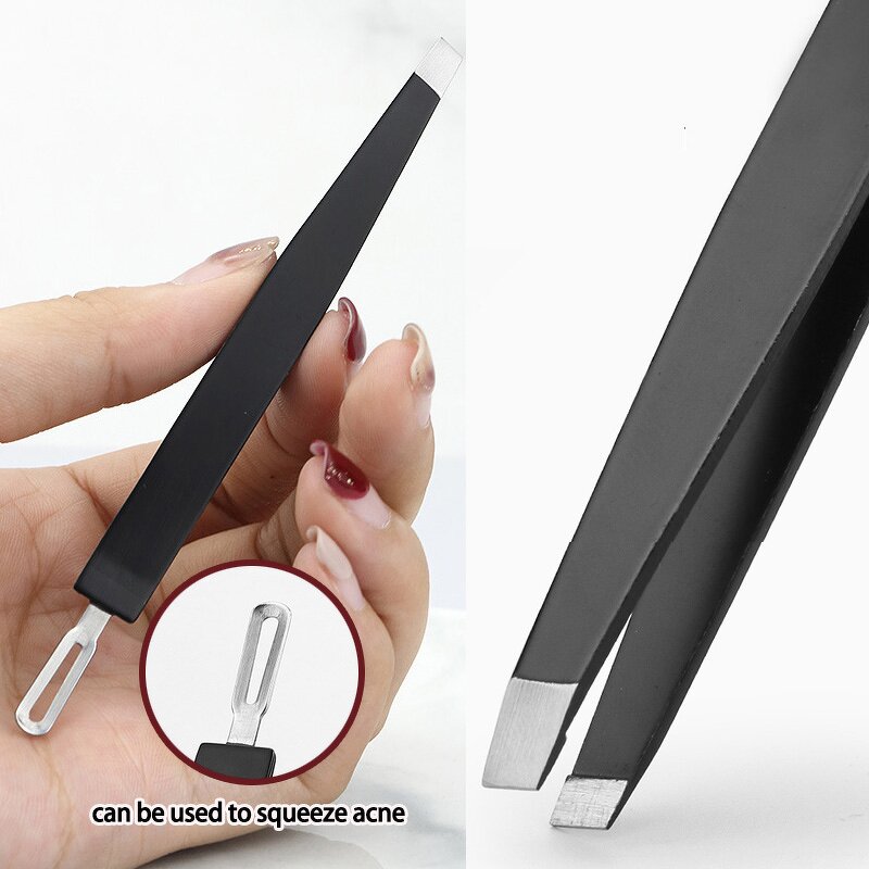 Eyebrow Tweezers Manufacturer - Stainless Steel Clip Oblique Slanted Tip for Plucking and Trimming Beauty Makeup