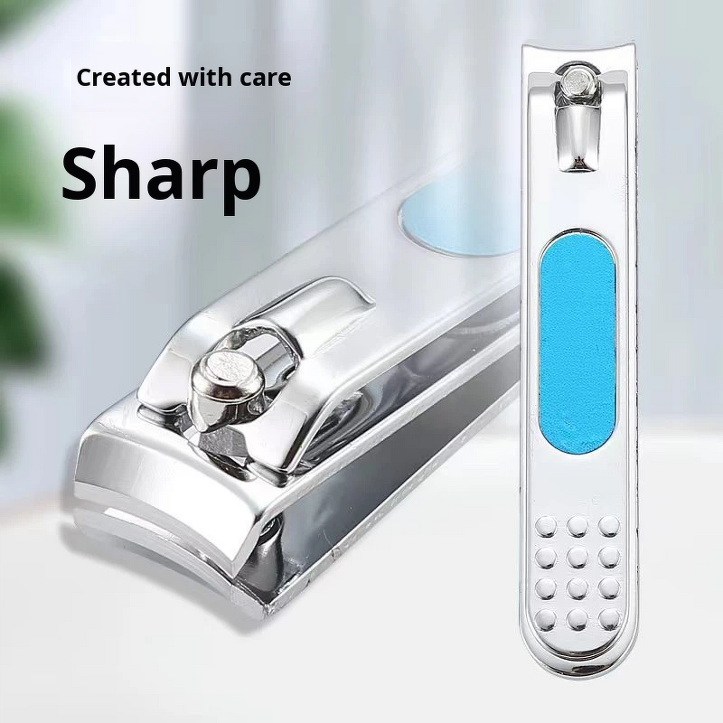 Nail Clipper Manufacturer - Single Portable Slant Stainless Steel with Tail File Straight Cutter