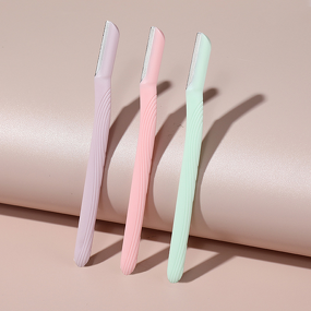 Eyebrow Shaping Knife Manufacturer - Anti-Scratch Stainless Steel Blade ABS Beginner Safe Straight Handle Striped
