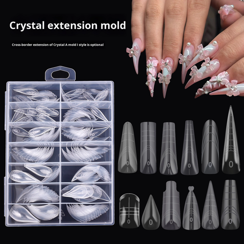 Nail Forms Manufacturer - 140 Clear Eagle Crystal Extension Fast UV Cure Paperless Starry Sky Tips