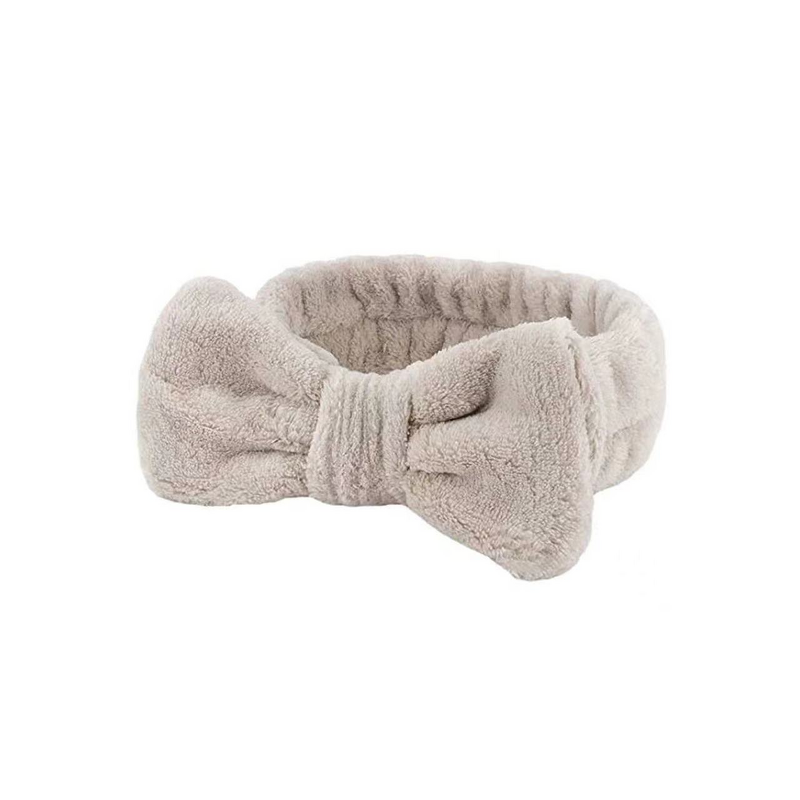 Hair Headband Manufacturer - Simple Plush Solid Color Microfiber 50g Women Non-Slip High Elasticity Cute Bowknot Face Washing